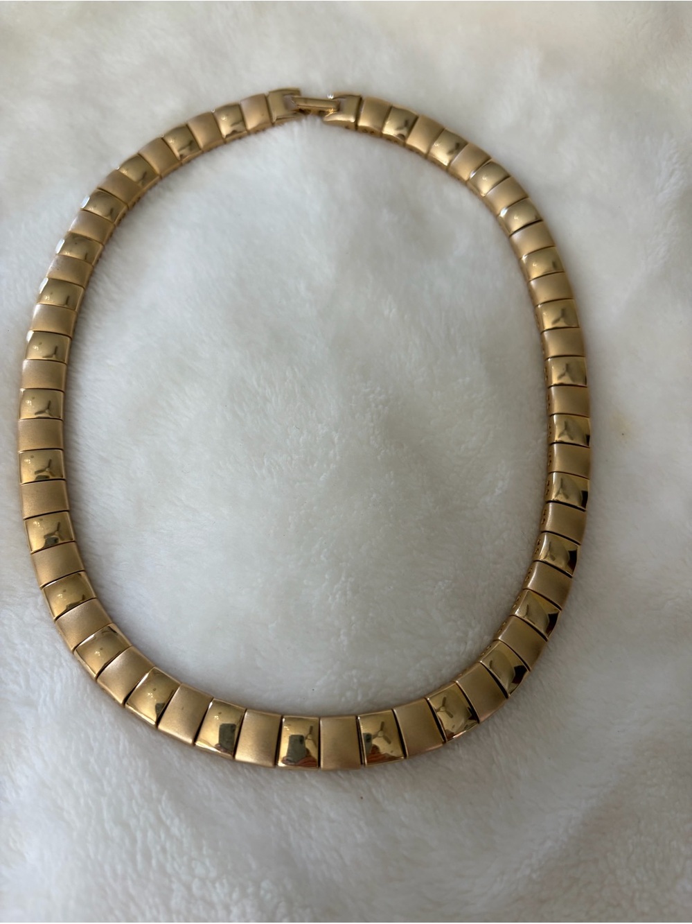 Vtg. NAPIER 80’s Retro Block Link Gold Plated Choker
